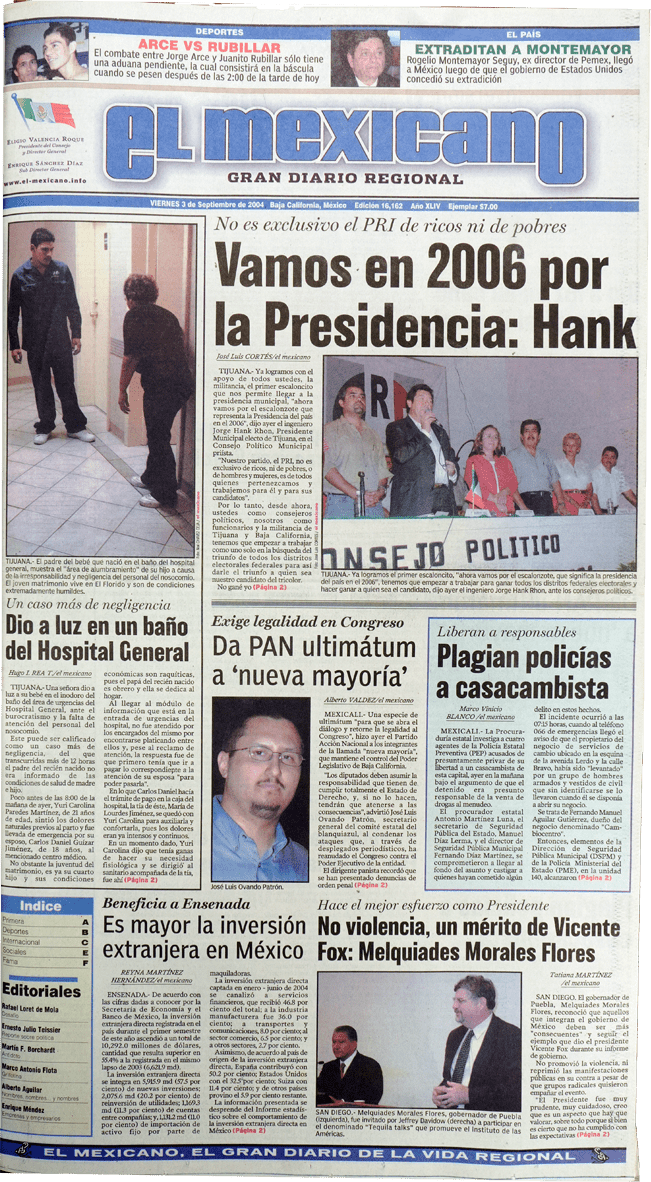 EMX-El Mexicano dió cuenta cuando Jorge Hank anunció sus aspiraciones a la Presidencia Municipal de Tijuana.