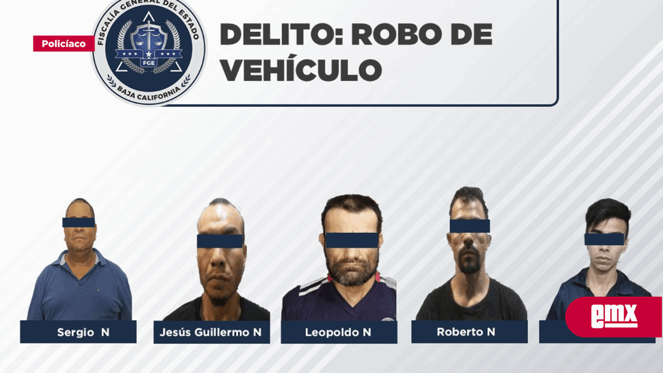Detienen a cinco sujetos implicados en robo de vehículos - El Mexicano