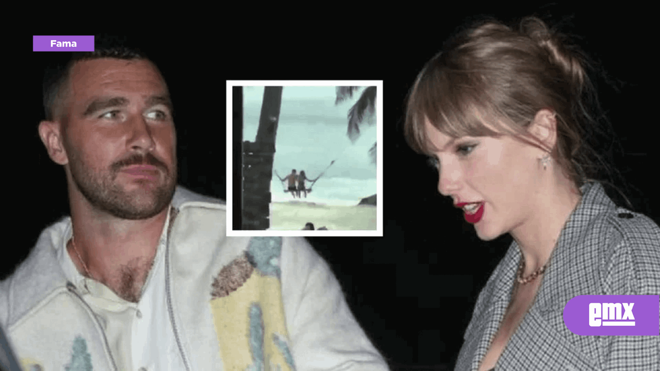 EMX-Video: Taylor Swift y Travis Kelce se caen de un columpio en la playa