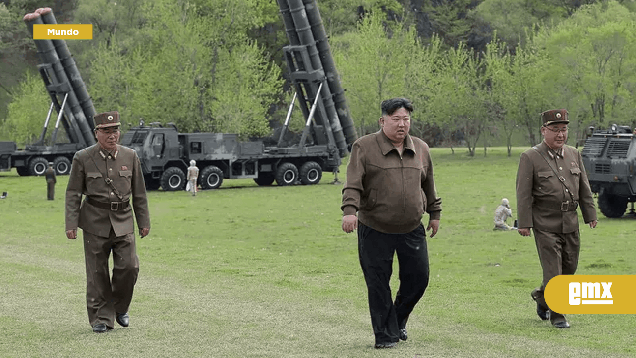 EMX-Kim supervisa pruebas de un lanzacohetes múltiple en Corea del Norte